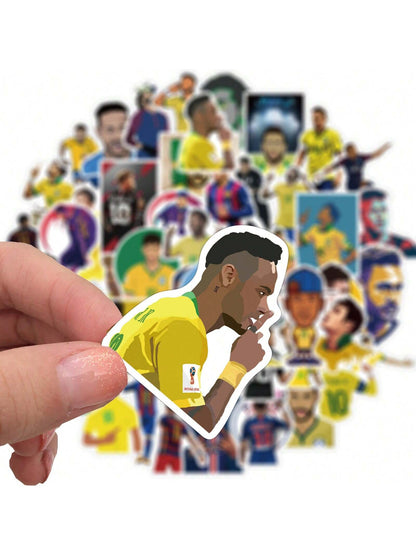 50PCS Soccer Star Athlete Graffiti Stickers Personalized Fashion Creative Trend DIY Exquisite Decorative Decals for Cups Helmets Skateboards Popular Stickers Toys