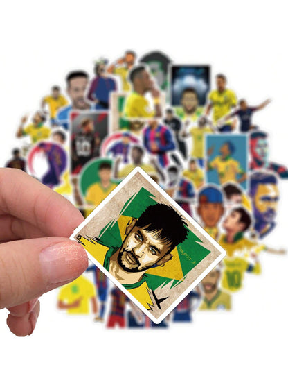 50PCS Soccer Star Athlete Graffiti Stickers Personalized Fashion Creative Trend DIY Exquisite Decorative Decals for Cups Helmets Skateboards Popular Stickers Toys
