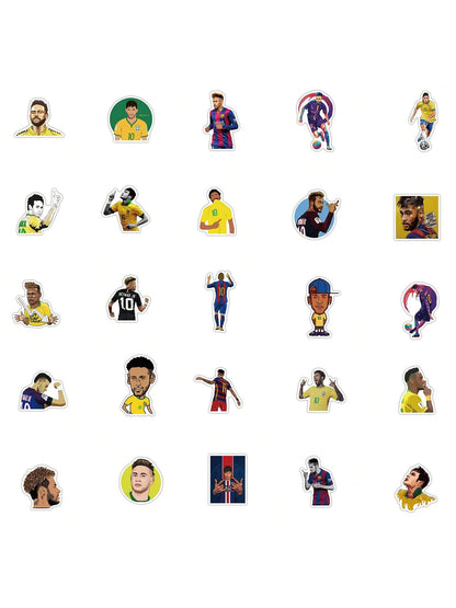 50PCS Soccer Star Athlete Graffiti Stickers Personalized Fashion Creative Trend DIY Exquisite Decorative Decals for Cups Helmets Skateboards Popular Stickers Toys