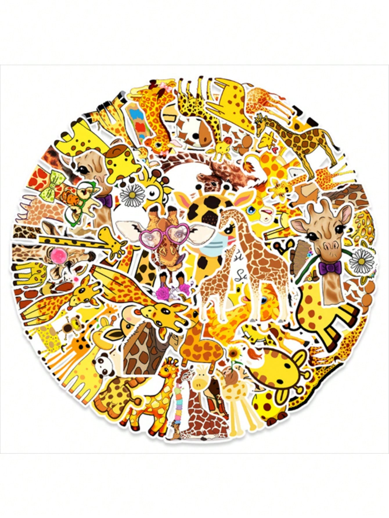 50PCS Art Illustration Popular Creative Fashion Cartoon Forest Animals Giraffe Decorative Style Graffiti Stickers Personality Fashion Creative Trend DIY Exquisite Decorative Decals for Cups, Helmets, Skateboards Popular Stickers Toys