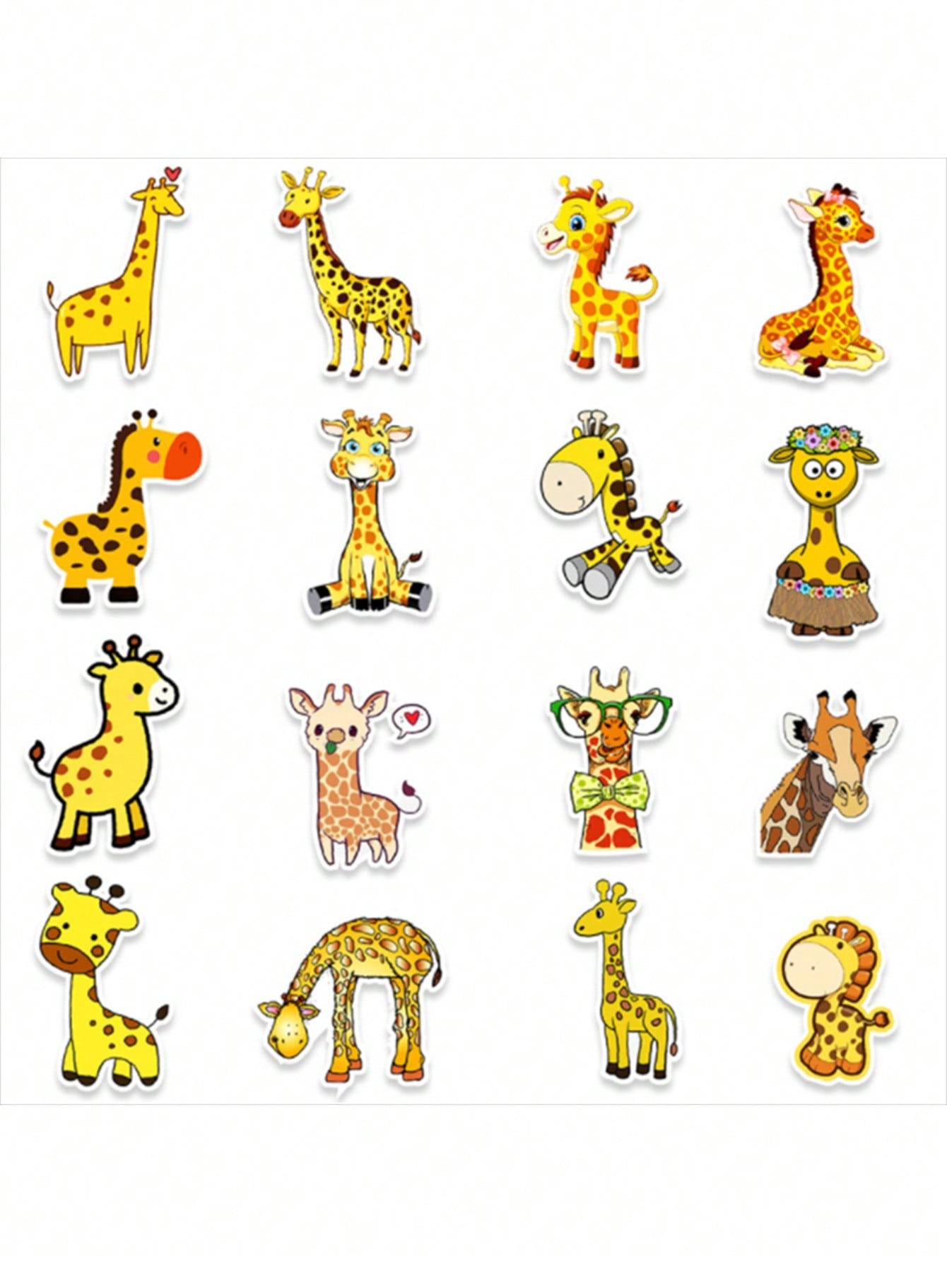 50PCS Art Illustration Popular Creative Fashion Cartoon Forest Animals Giraffe Decorative Style Graffiti Stickers Personality Fashion Creative Trend DIY Exquisite Decorative Decals for Cups, Helmets, Skateboards Popular Stickers Toys