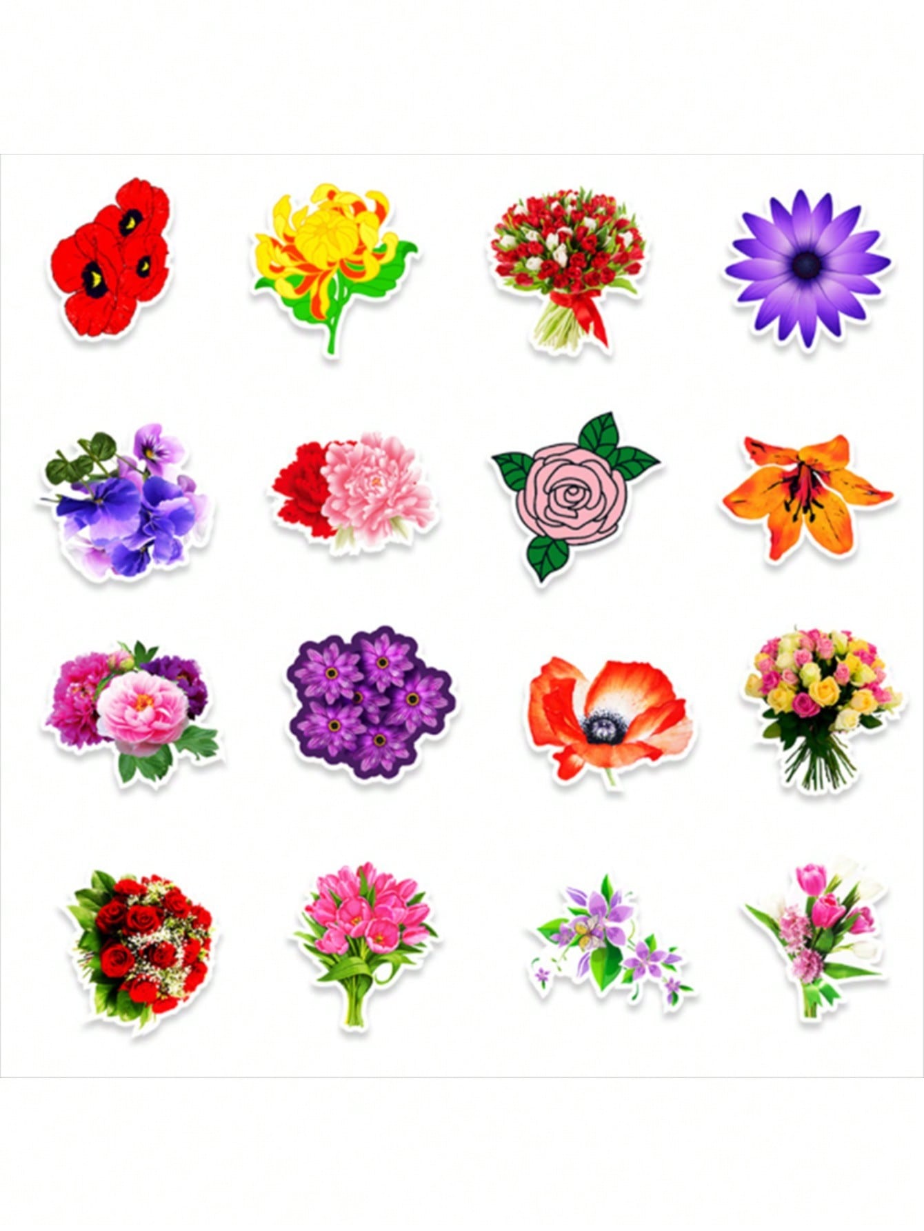 50PCS Art Illustration Popular Creative Fashion Cartoon Plants Flowers Decorative Style Graffiti Stickers Personality Fashion Creative DIY Exquisite Decorative Decals For Cups, Helmets, Skateboards Popular Stickers Toys