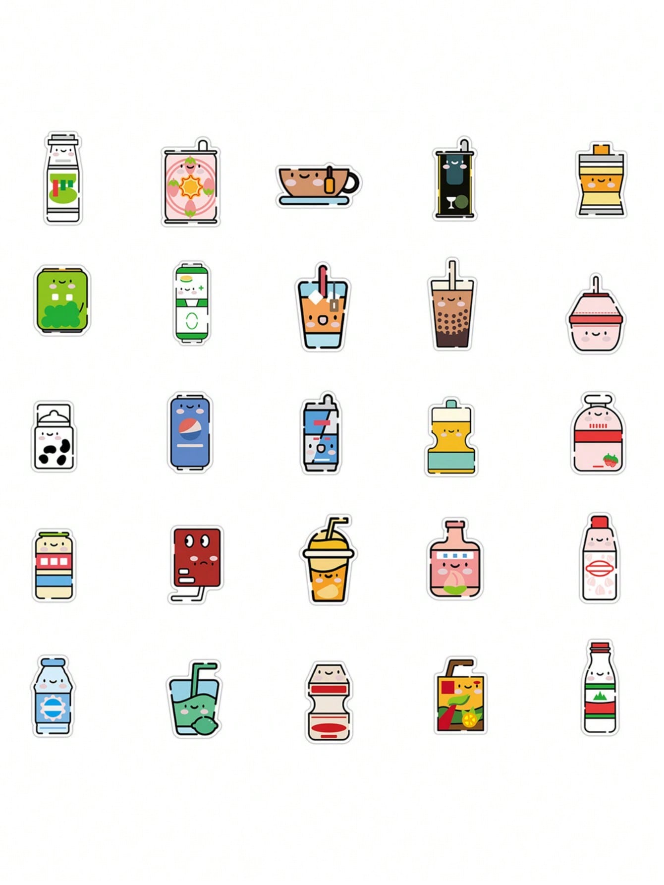 50PCS Art Illustration Popular Creative Cartoon Cute Water Cup Decoration Style Graffiti Stickers Personality Fashion Creative Trend DIY Exquisite Decorative Decals for Cups, Helmets, Skateboards Popular Stickers Toys
