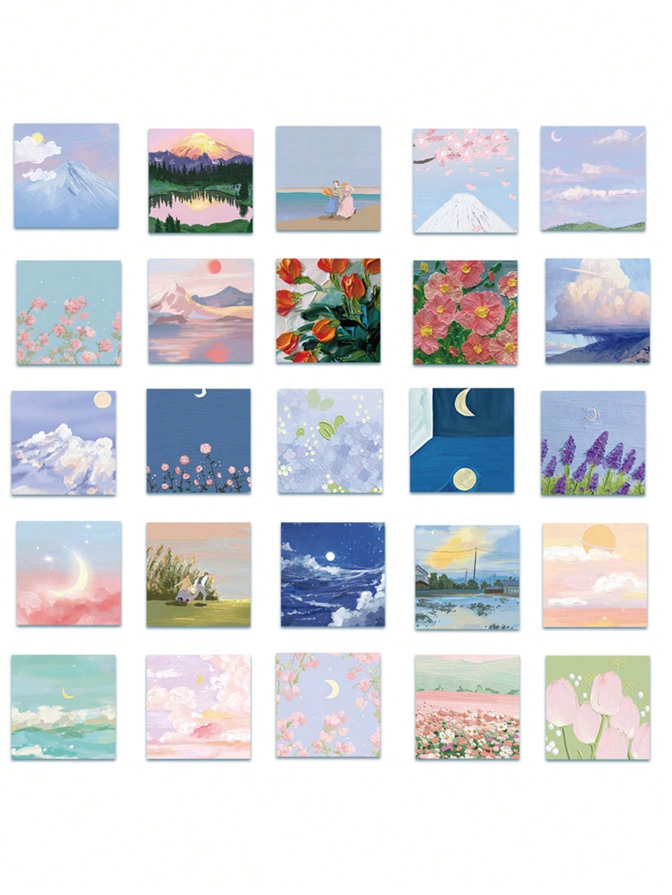 50PCS Art Illustration Popular Creative Flowers Plant Elements Decorative Style Graffiti Stickers Personality Fashion Creative DIY Exquisite Decorative Decals For Cups, Helmets, Skateboards Popular Stickers Toys