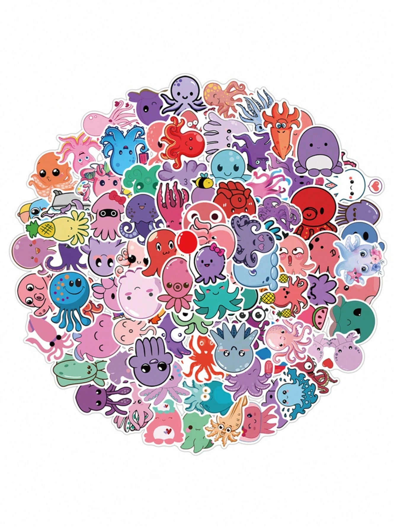 100PCS Art Illustration Popular Creative Cartoon Cute Cats and Dogs Animals Decorative Style Graffiti Stickers Personality Fashion Creative Trend DIY Exquisite Decorative Decals for Cups, Helmets, Skateboards Popular Stickers Toys