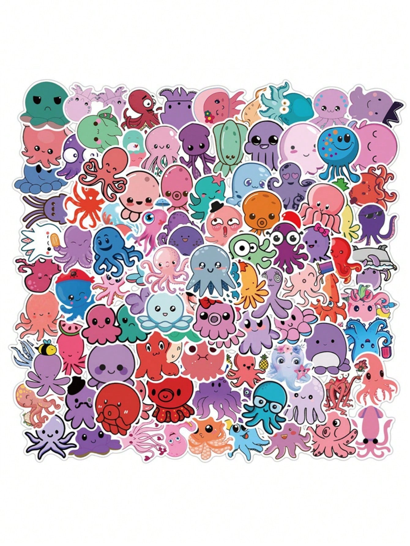 100PCS Art Illustration Popular Creative Cartoon Cute Cats and Dogs Animals Decorative Style Graffiti Stickers Personality Fashion Creative Trend DIY Exquisite Decorative Decals for Cups, Helmets, Skateboards Popular Stickers Toys