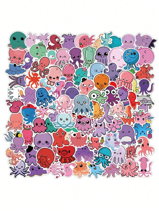 100PCS Art Illustration Popular Creative Cartoon Cute Cats and Dogs Animals Decorative Style Graffiti Stickers Personality Fashion Creative Trend DIY Exquisite Decorative Decals for Cups, Helmets, Skateboards Popular Stickers Toys