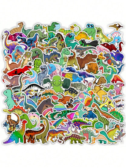50PCS Art Illustration Popular Creative Cartoon Small Dinosaur Decorative Style Graffiti Stickers Personality Fashion Creative Trend DIY Exquisite Decorative Decals for Cups, Helmets, Skateboards Popular Stickers Toys