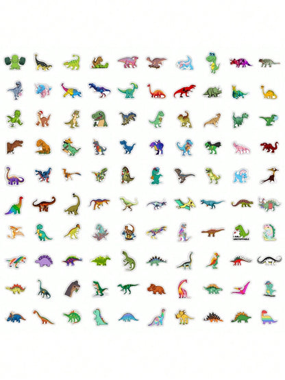 50PCS Art Illustration Popular Creative Cartoon Small Dinosaur Decorative Style Graffiti Stickers Personality Fashion Creative Trend DIY Exquisite Decorative Decals for Cups, Helmets, Skateboards Popular Stickers Toys