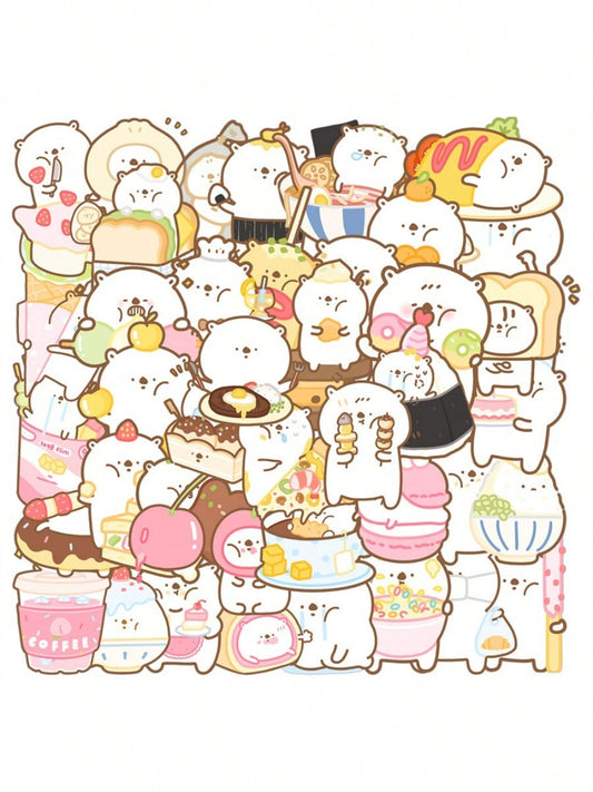50PCS Art Illustration Popular Creative Cartoon Cute Little Monster Decorative Style Graffiti Stickers Personality Fashion Creative DIY Exquisite Decorative Decals For Cups, Helmets, Skateboards Popular Stickers Toys