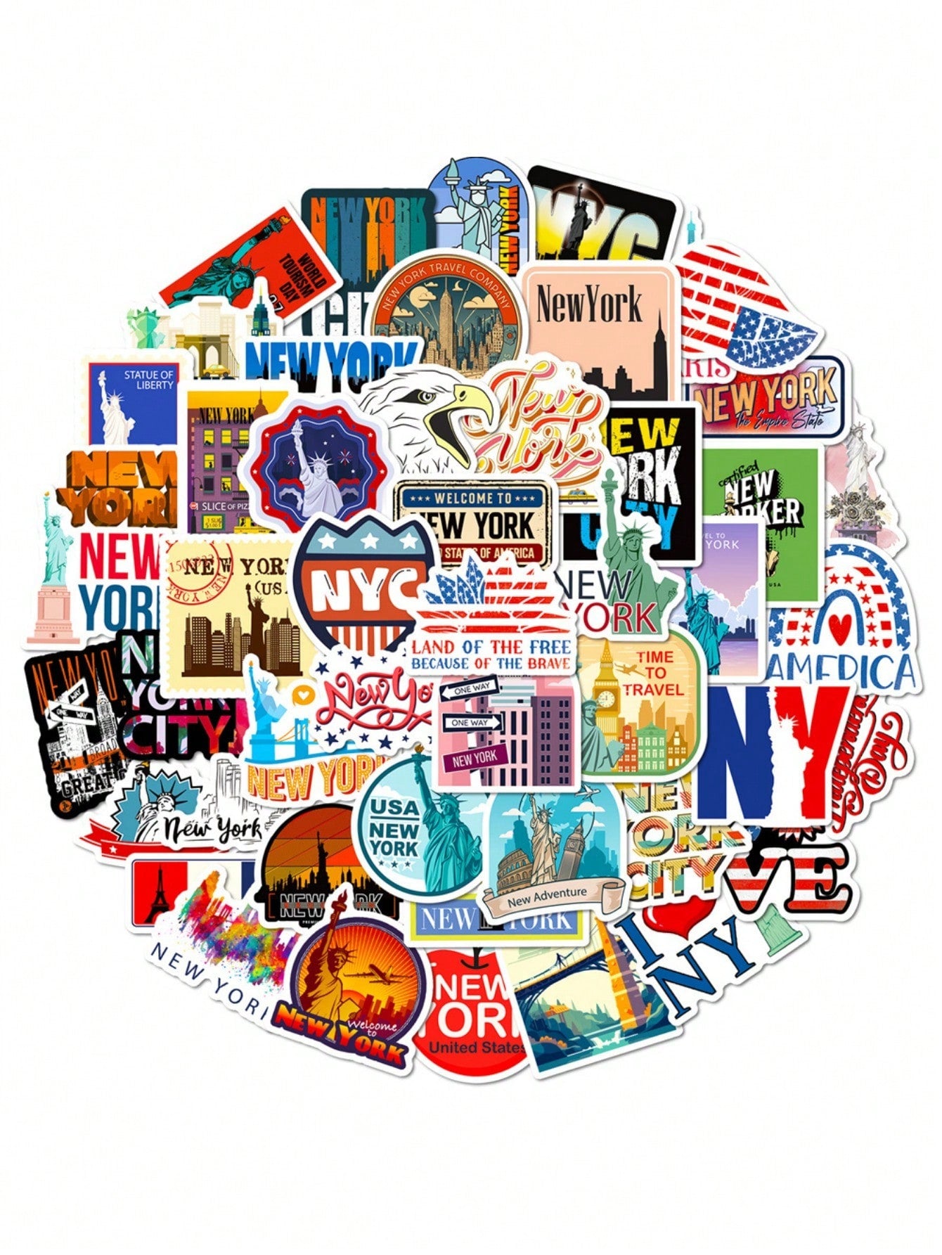 100PCS Travel Stickers Scenic Buildings Suitable for Skateboard Laptop Computer Baggage Bike Waterproof Sticker