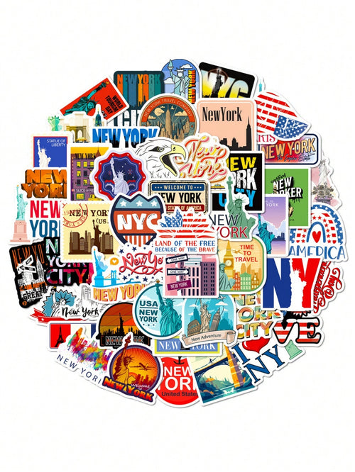 100PCS Travel Stickers Scenic Buildings Suitable for Skateboard Laptop Computer Baggage Bike Waterproof Sticker