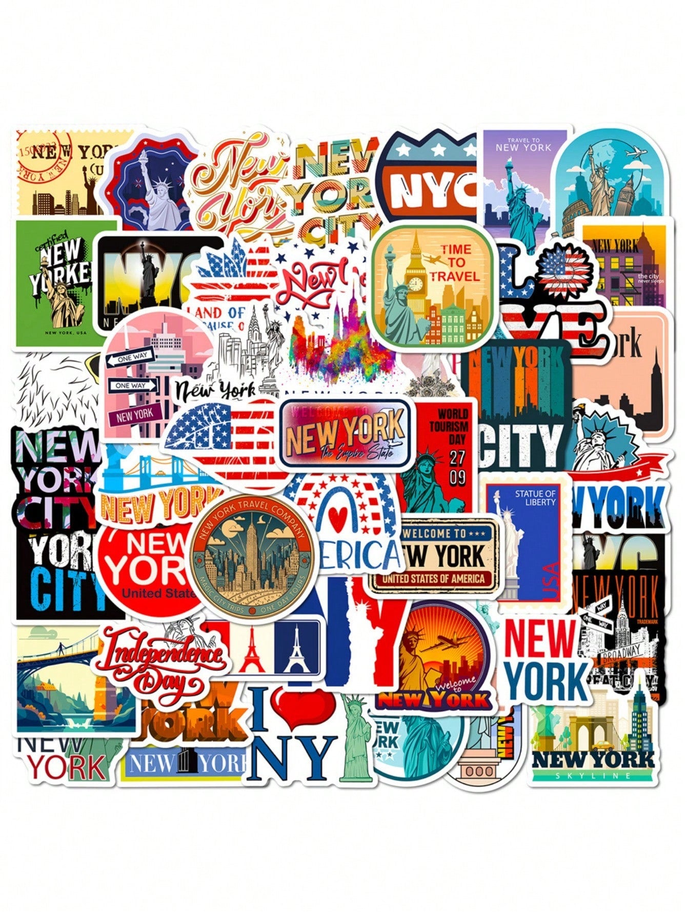 100PCS Travel Stickers Scenic Buildings Suitable for Skateboard Laptop Computer Baggage Bike Waterproof Sticker
