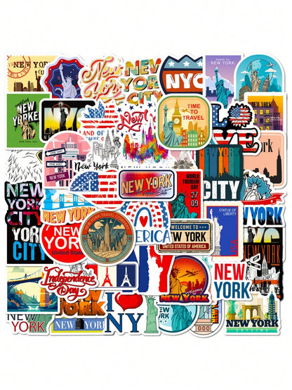 100PCS Travel Stickers Scenic Buildings Suitable for Skateboard Laptop Computer Baggage Bike Waterproof Sticker