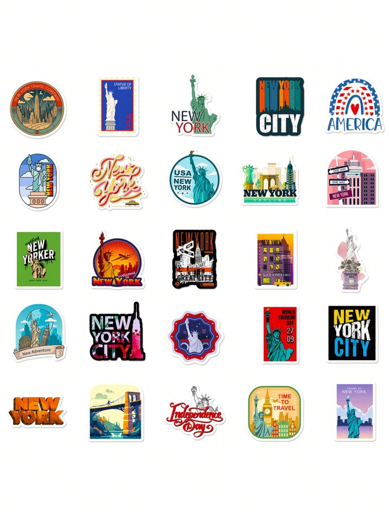 100PCS Travel Stickers Scenic Buildings Suitable for Skateboard Laptop Computer Baggage Bike Waterproof Sticker