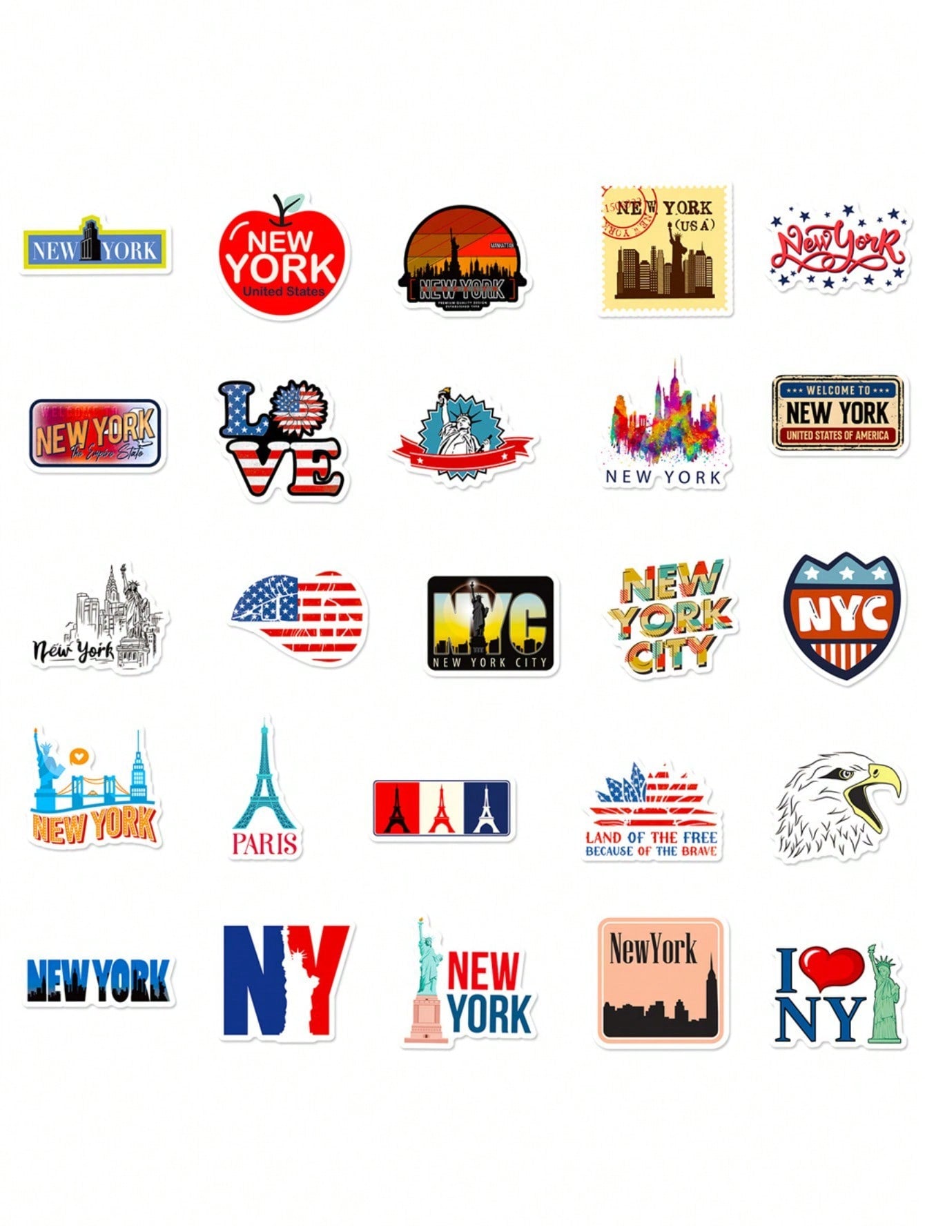 100PCS Travel Stickers Scenic Buildings Suitable for Skateboard Laptop Computer Baggage Bike Waterproof Sticker