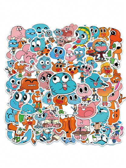 50PCS Art Illustration Popular Creative Anime Cartoon Forrest Gump World Decoration Style Graffiti Stickers Personality Fashion Creative Trend DIY Exquisite Decorative Decals for Cups, Helmets, Skateboards Popular Stickers Toys