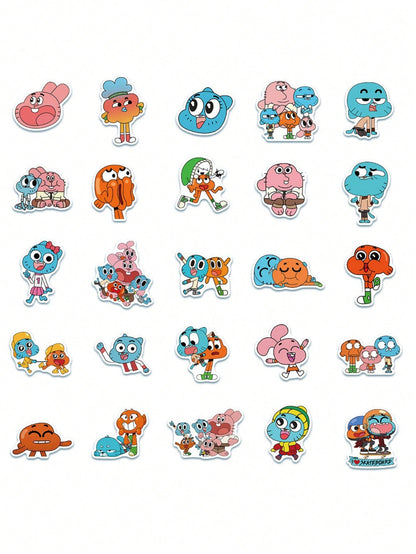 50PCS Art Illustration Popular Creative Anime Cartoon Forrest Gump World Decoration Style Graffiti Stickers Personality Fashion Creative Trend DIY Exquisite Decorative Decals for Cups, Helmets, Skateboards Popular Stickers Toys