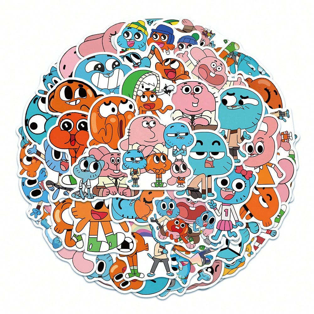 50PCS Art Illustration Popular Creative Anime Cartoon Forrest Gump World Decoration Style Graffiti Stickers Personality Fashion Creative Trend DIY Exquisite Decorative Decals for Cups, Helmets, Skateboards Popular Stickers Toys