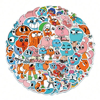 50PCS Art Illustration Popular Creative Anime Cartoon Forrest Gump World Decoration Style Graffiti Stickers Personality Fashion Creative Trend DIY Exquisite Decorative Decals for Cups, Helmets, Skateboards Popular Stickers Toys