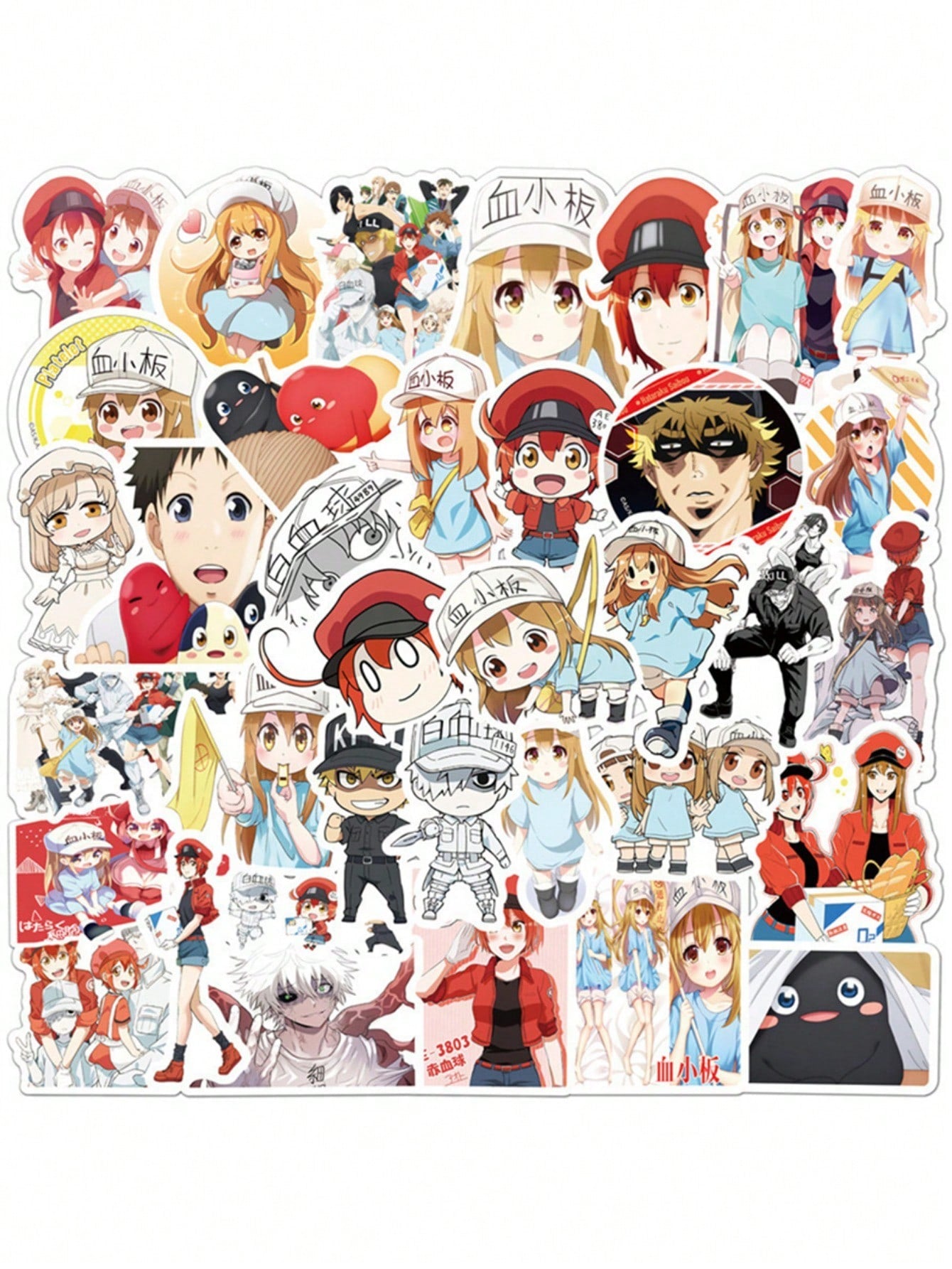 50PCS Art Illustration Popular Creative Cartoon Cute Anime Work Cell Characters Decorative Style Graffiti Stickers Personality Fashion Creative Trend DIY Exquisite Decorative Decals for Cups, Helmets, Skateboards Popular Stickers Toys