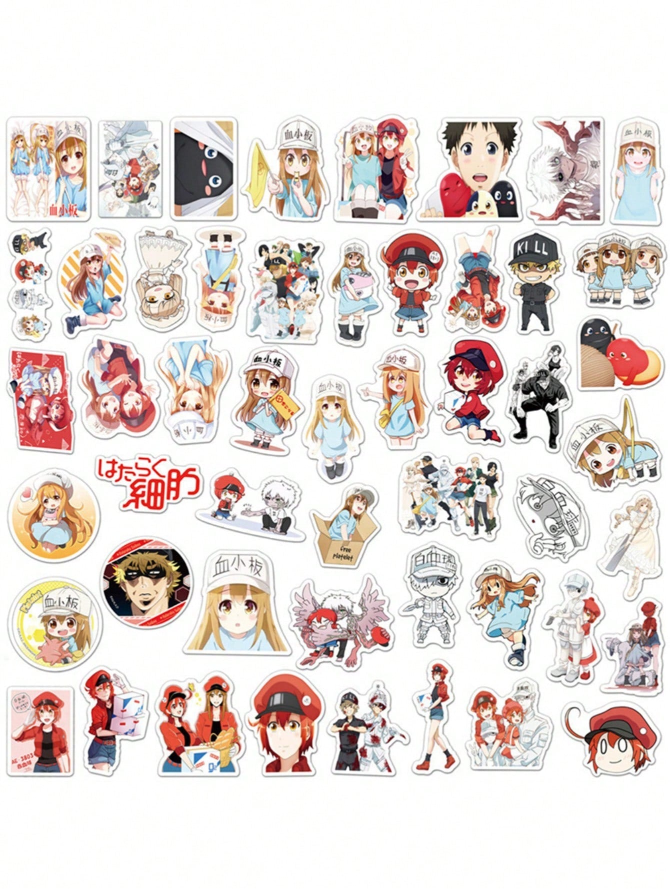 50PCS Art Illustration Popular Creative Cartoon Cute Anime Work Cell Characters Decorative Style Graffiti Stickers Personality Fashion Creative Trend DIY Exquisite Decorative Decals for Cups, Helmets, Skateboards Popular Stickers Toys