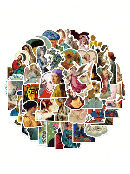 50PCS Art Illustration Popular Creative Cartoon Cute Sexy Female Cupid Decorative Style Graffiti Stickers Personality Fashion Creative Trend DIY Exquisite Decorative Decals for Cups, Helmets, Skateboards Popular Stickers Toys