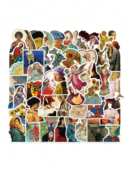 50PCS Art Illustration Popular Creative Cartoon Cute Sexy Female Cupid Decorative Style Graffiti Stickers Personality Fashion Creative Trend DIY Exquisite Decorative Decals for Cups, Helmets, Skateboards Popular Stickers Toys