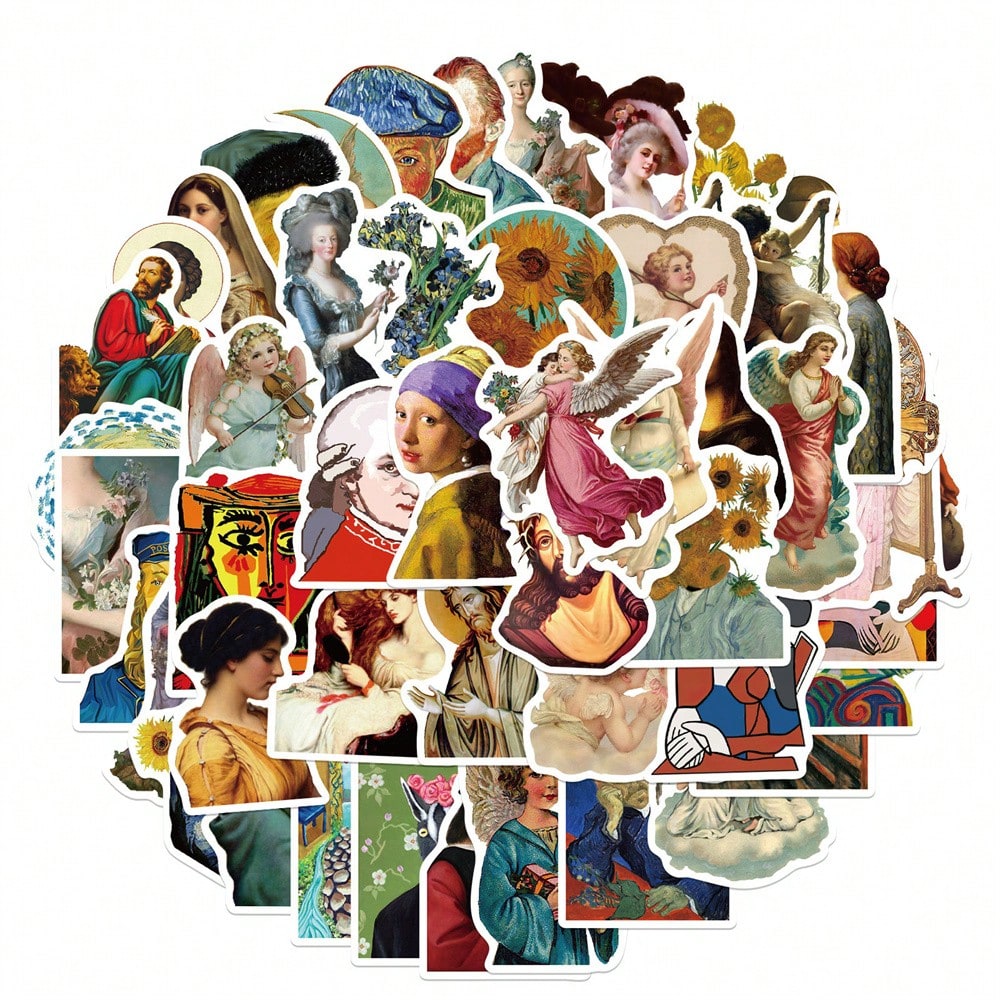 50PCS Art Illustration Popular Creative Cartoon Cute Sexy Female Cupid Decorative Style Graffiti Stickers Personality Fashion Creative Trend DIY Exquisite Decorative Decals for Cups, Helmets, Skateboards Popular Stickers Toys