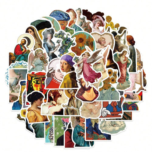 50PCS Art Illustration Popular Creative Cartoon Cute Sexy Female Cupid Decorative Style Graffiti Stickers Personality Fashion Creative Trend DIY Exquisite Decorative Decals for Cups, Helmets, Skateboards Popular Stickers Toys