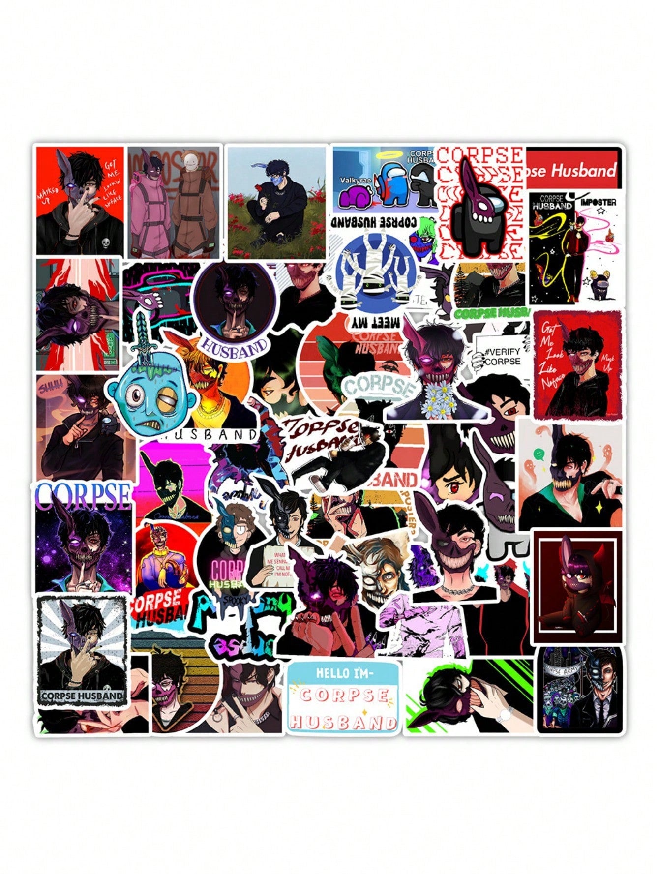 50PCS Art Illustration Popular Creative Cartoon Animation Zombie Decorative Style Graffiti Stickers Personality Fashion Creative Trend DIY Exquisite Decorative Decals for Cups, Helmets, Skateboards Popular Stickers Toys