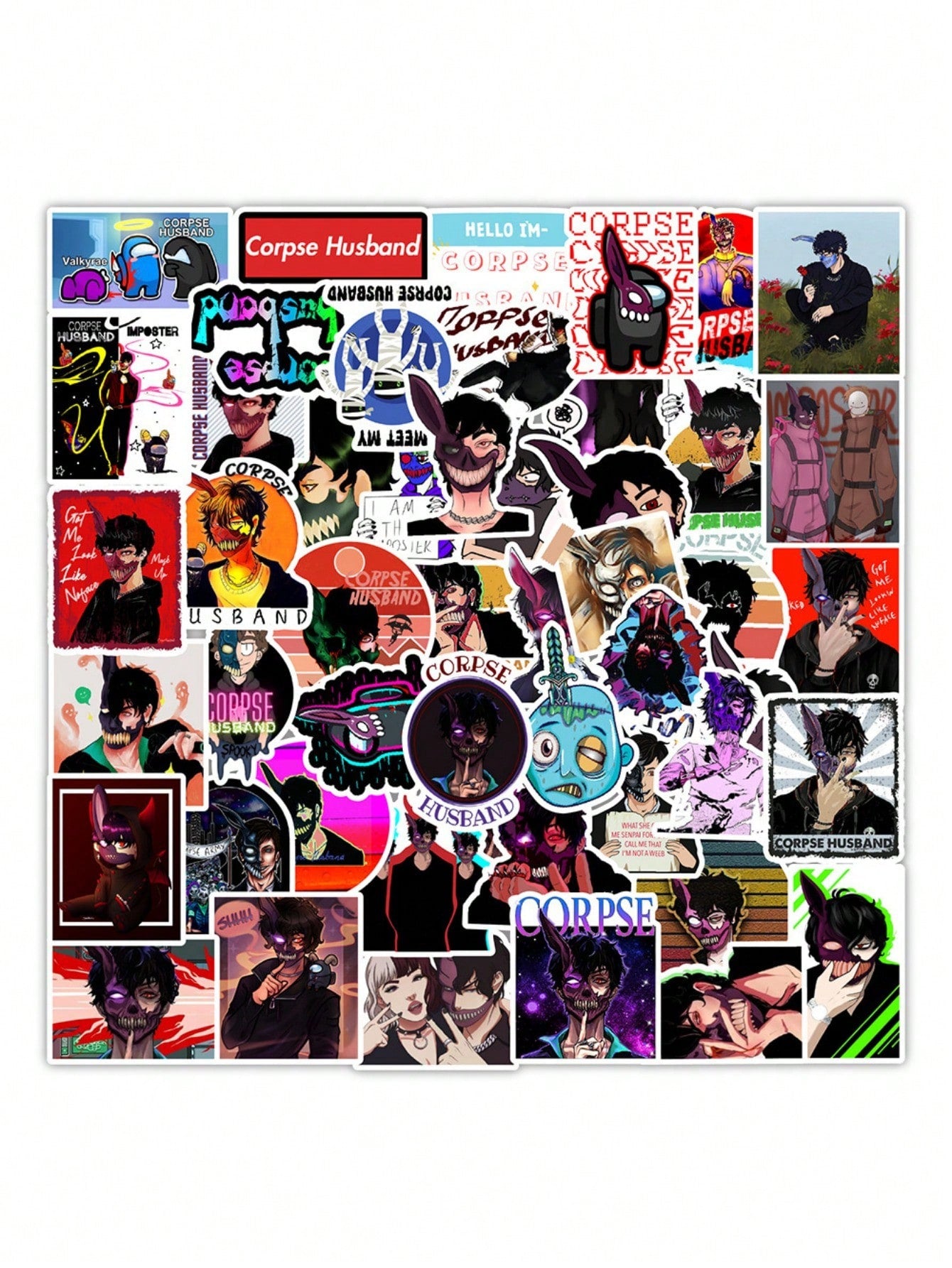 50PCS Art Illustration Popular Creative Cartoon Animation Zombie Decorative Style Graffiti Stickers Personality Fashion Creative Trend DIY Exquisite Decorative Decals for Cups, Helmets, Skateboards Popular Stickers Toys