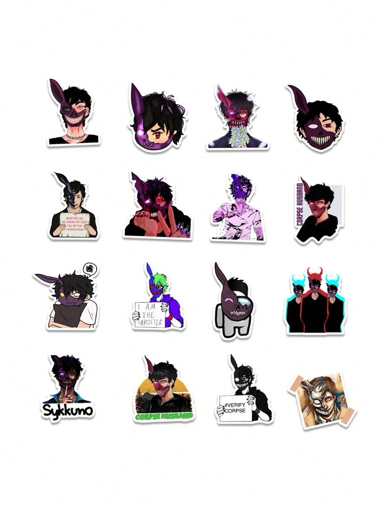 50PCS Art Illustration Popular Creative Cartoon Animation Zombie Decorative Style Graffiti Stickers Personality Fashion Creative Trend DIY Exquisite Decorative Decals for Cups, Helmets, Skateboards Popular Stickers Toys