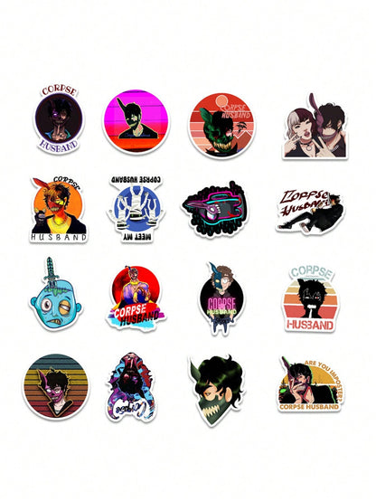 50PCS Art Illustration Popular Creative Cartoon Animation Zombie Decorative Style Graffiti Stickers Personality Fashion Creative Trend DIY Exquisite Decorative Decals for Cups, Helmets, Skateboards Popular Stickers Toys