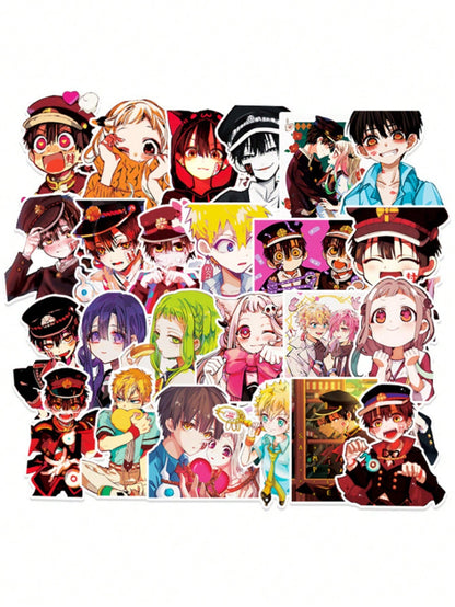 50PCS Art Illustration Popular Creative Cartoon Animation Earth Bound Teenagers Huazijun Decorative Style Graffiti Stickers Personality Fashion Creative Trend DIY Exquisite Decorative Decals for Cups, Helmets, Skateboards Popular Stickers Toys