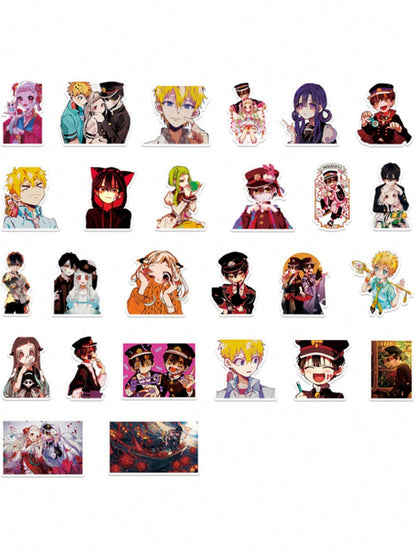 50PCS Art Illustration Popular Creative Cartoon Animation Earth Bound Teenagers Huazijun Decorative Style Graffiti Stickers Personality Fashion Creative Trend DIY Exquisite Decorative Decals for Cups, Helmets, Skateboards Popular Stickers Toys