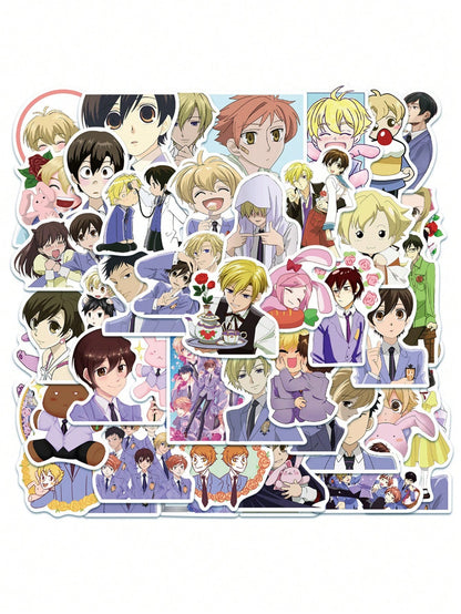 50PCS Art Illustration Popular Creative Cartoon Anime Characters Linglan High School Decorative Style Graffiti Stickers Personality Fashion Creative Trend DIY Exquisite Decorative Decals for Cups, Helmets, Skateboards Popular Stickers Toys