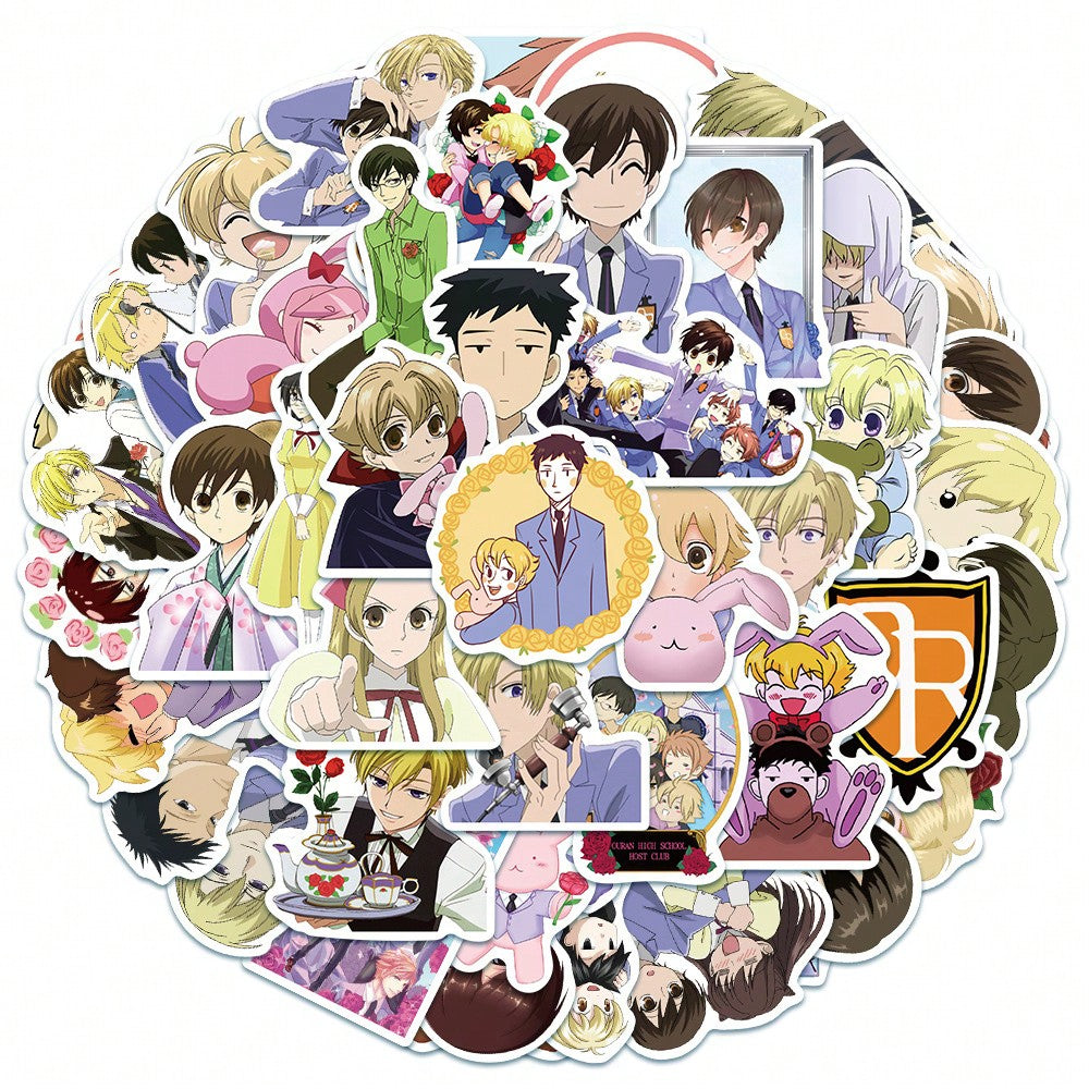 50PCS Art Illustration Popular Creative Cartoon Anime Characters Linglan High School Decorative Style Graffiti Stickers Personality Fashion Creative Trend DIY Exquisite Decorative Decals for Cups, Helmets, Skateboards Popular Stickers Toys