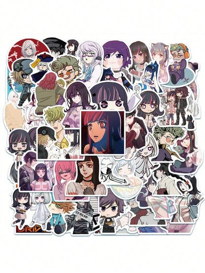 50PCS Art Illustration Popular Creative Cartoon Animation Woman Diary Decorative Style Graffiti Stickers Personality Fashion Creative DIY Exquisite Decorative Decals For Cups, Helmets, Skateboards Popular Stickers Toys