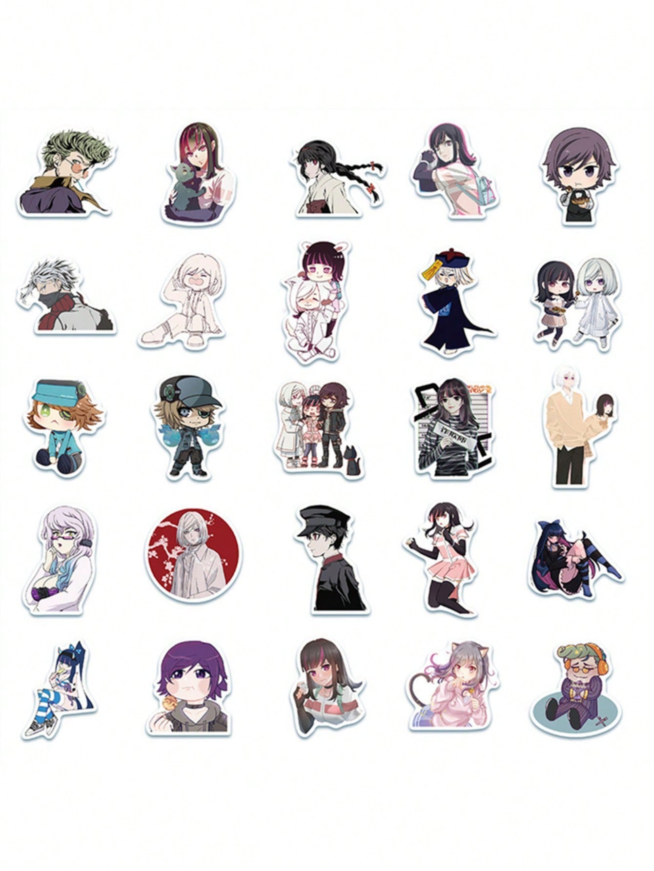 50PCS Art Illustration Popular Creative Cartoon Animation Woman Diary Decorative Style Graffiti Stickers Personality Fashion Creative DIY Exquisite Decorative Decals For Cups, Helmets, Skateboards Popular Stickers Toys