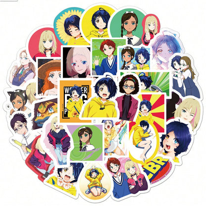 50PCS Art Illustration Popular Creative Cartoon Cute Anime Characters Strange Egg Thing Decorative Style Graffiti Stickers Personality Fashion Creative DIY Exquisite Decorative Decals For Cups, Helmets, Skateboards Popular Stickers Toys