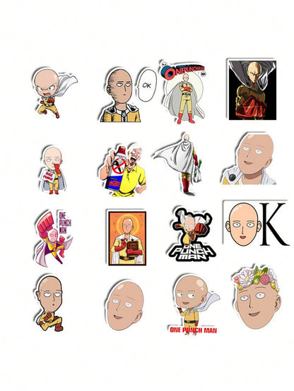 50PCS Art Illustration Popular Creative Cartoon Japanese Anime Characters One Punch Decorative Style Graffiti Stickers Personality Fashion Creative Trend DIY Exquisite Decorative Decals for Cups, Helmets, Skateboards Popular Stickers Toys