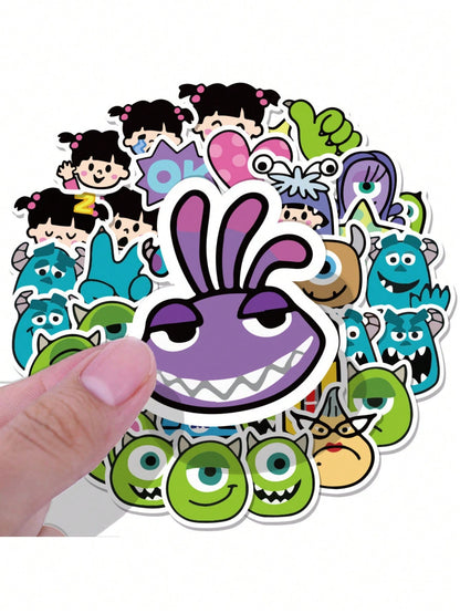50PCS Art Illustration Popular Creative Cartoon Monster Power Company Decorative Style Graffiti Stickers Personality Fashion Creative Trend DIY Exquisite Decorative Decals for Cups, Helmets, Skateboards Popular Stickers Toys