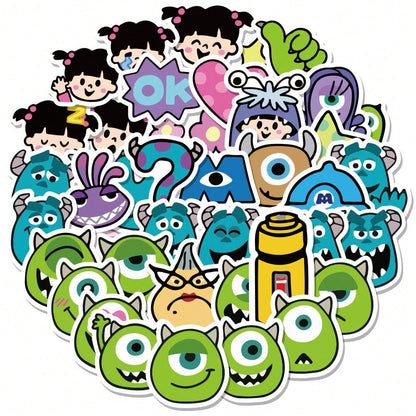 50PCS Art Illustration Popular Creative Cartoon Monster Power Company Decorative Style Graffiti Stickers Personality Fashion Creative Trend DIY Exquisite Decorative Decals for Cups, Helmets, Skateboards Popular Stickers Toys
