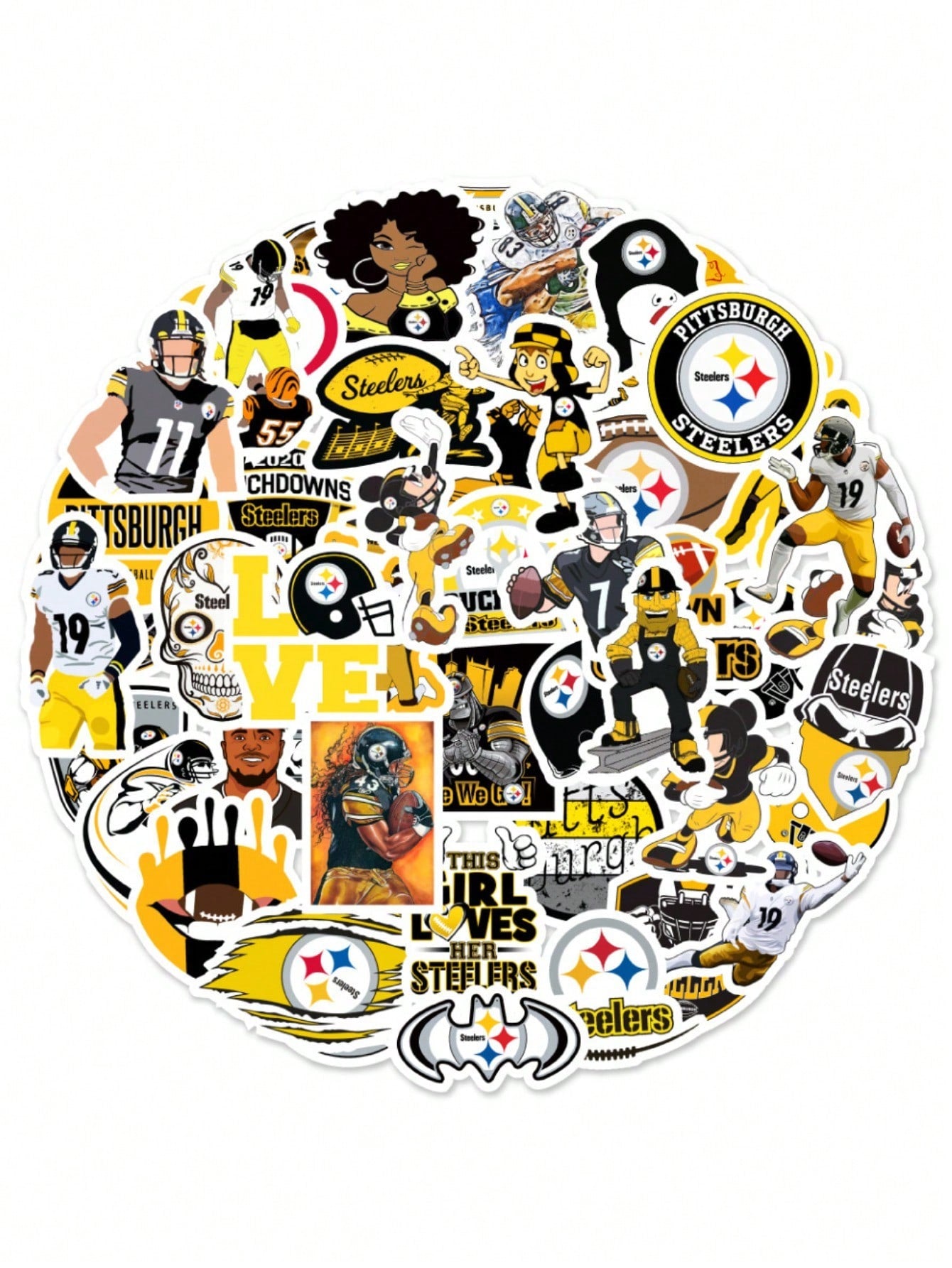 50PCS cartoon American football series decorative style graffiti stickers, personalized, fashionable, creative and trendy DIY exquisite decorative decal cups, helmets, skateboard popular sticker toys