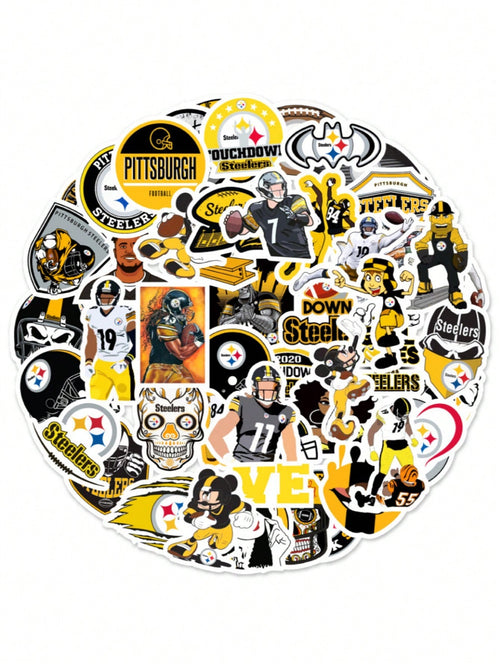 50PCS cartoon American football series decorative style graffiti stickers, personalized, fashionable, creative and trendy DIY exquisite decorative decal cups, helmets, skateboard popular sticker toys