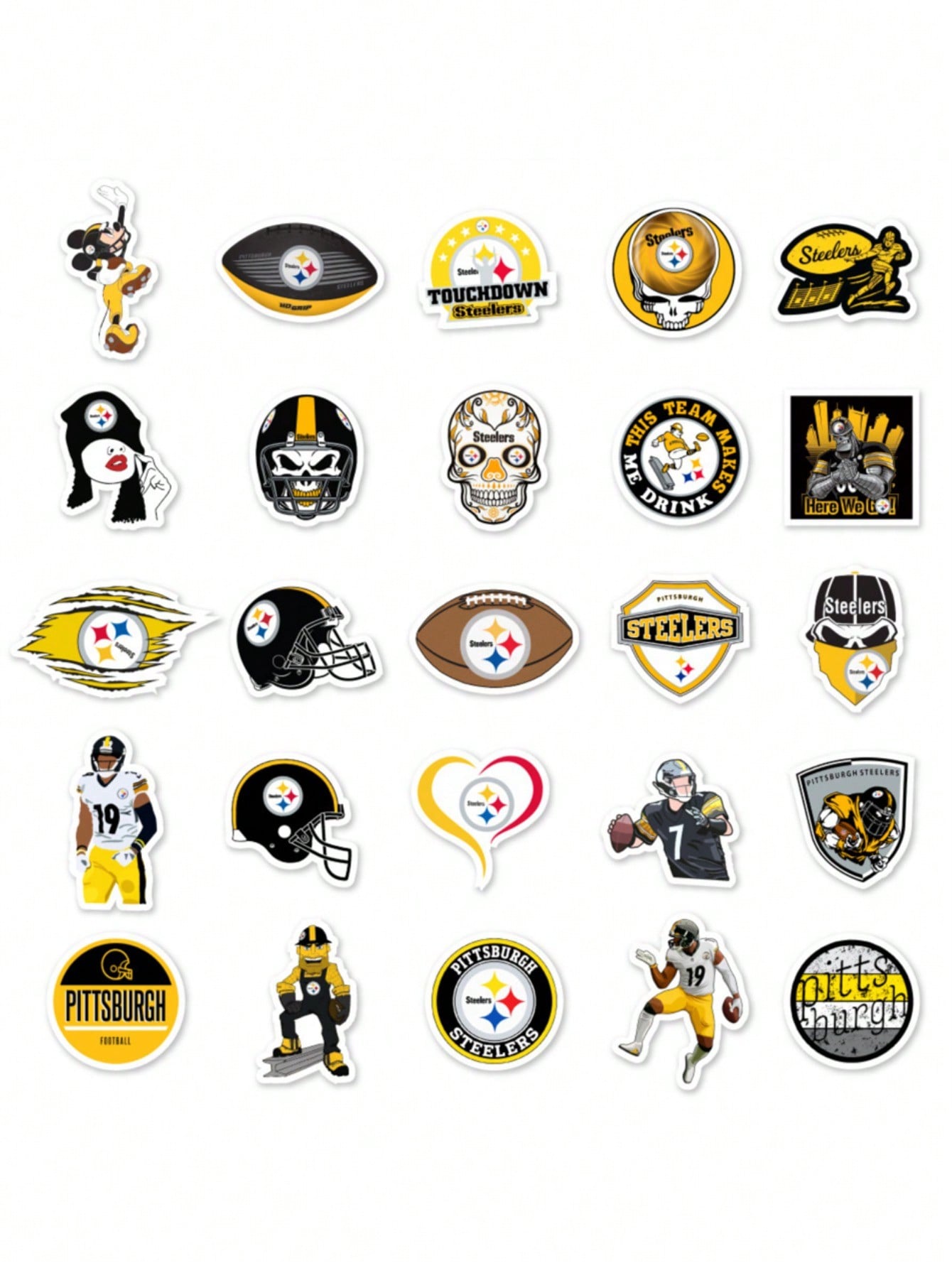 50PCS cartoon American football series decorative style graffiti stickers, personalized, fashionable, creative and trendy DIY exquisite decorative decal cups, helmets, skateboard popular sticker toys