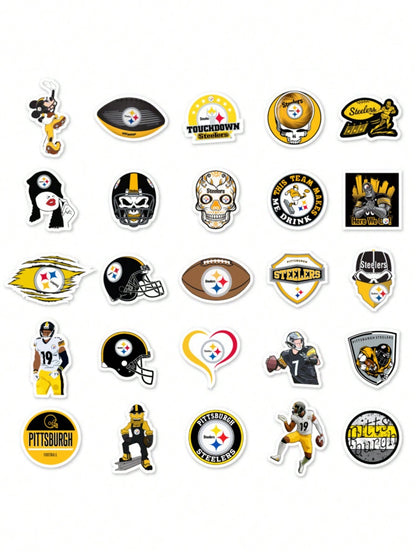 50PCS cartoon American football series decorative style graffiti stickers, personalized, fashionable, creative and trendy DIY exquisite decorative decal cups, helmets, skateboard popular sticker toys
