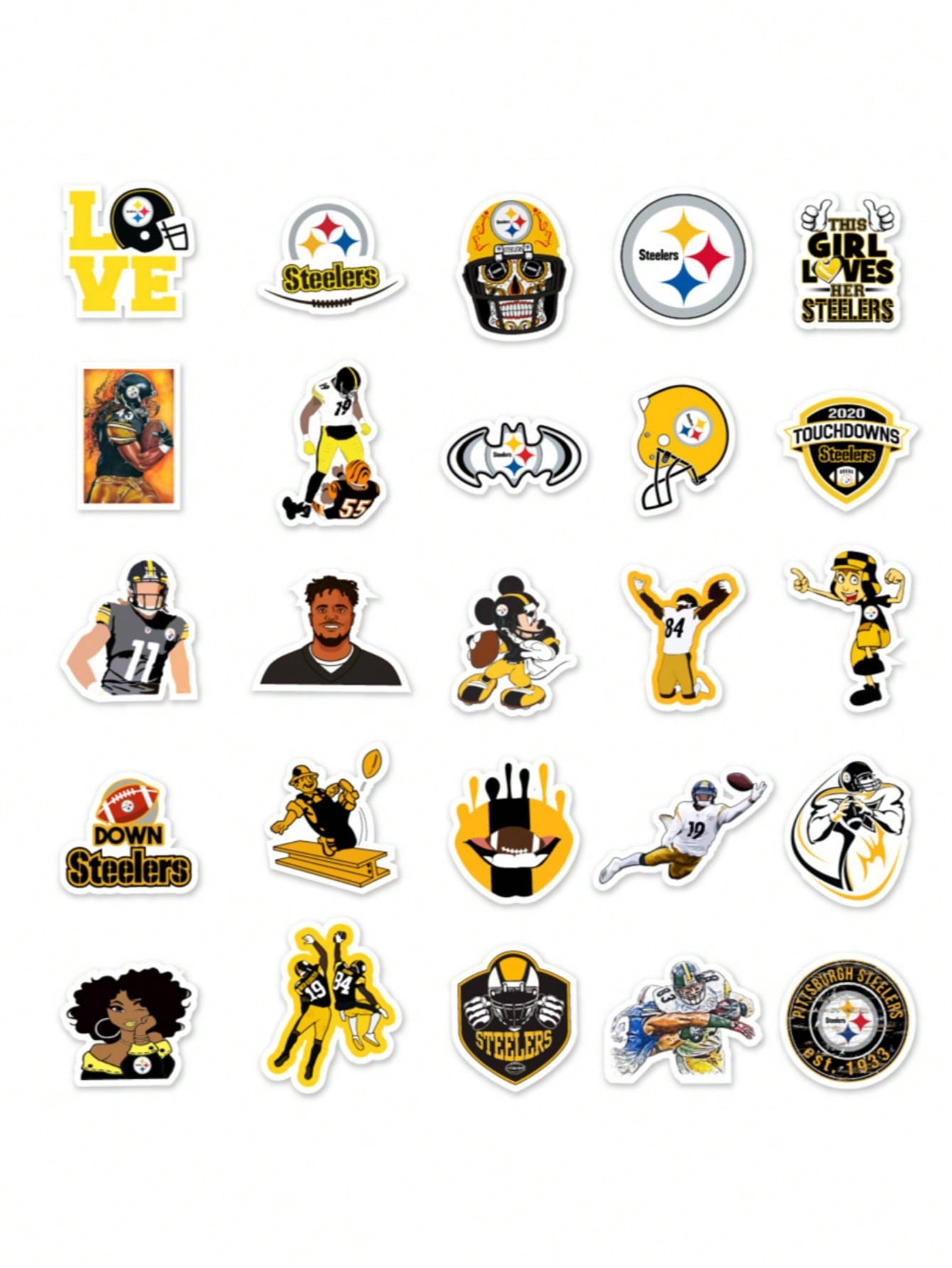 50PCS cartoon American football series decorative style graffiti stickers, personalized, fashionable, creative and trendy DIY exquisite decorative decal cups, helmets, skateboard popular sticker toys