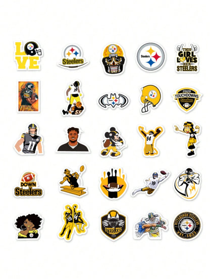 50PCS cartoon American football series decorative style graffiti stickers, personalized, fashionable, creative and trendy DIY exquisite decorative decal cups, helmets, skateboard popular sticker toys